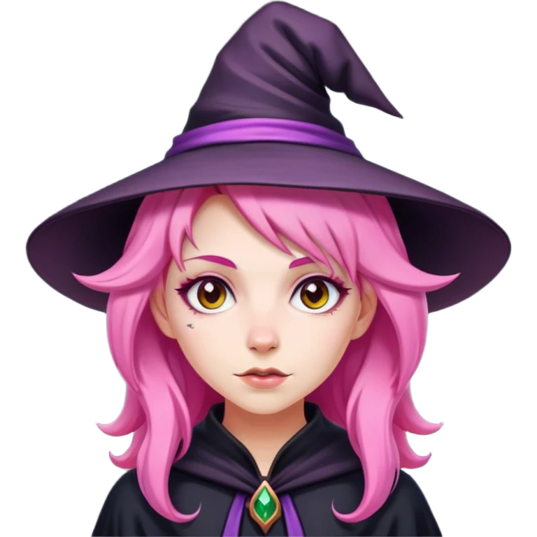 Witch with pink hair  emoji