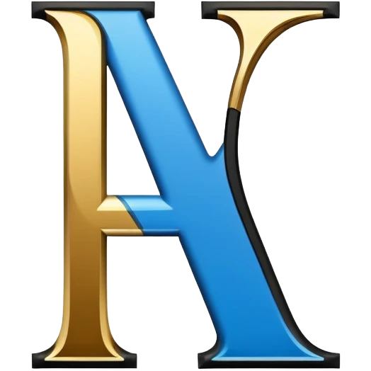 Bold Black-Blue-White-Gold Font Letter “N” emoji