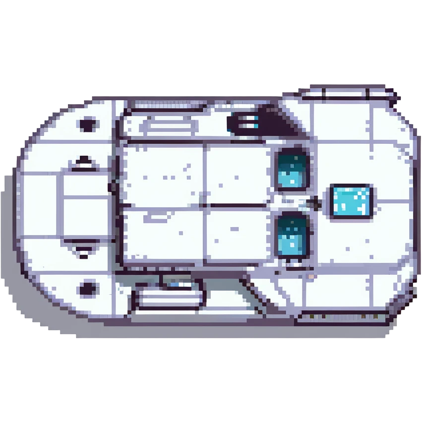 space cruiser, top-down view emoji