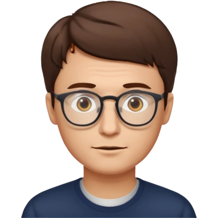 zumbi masculino, óculos fino, cabelo baixo emoji