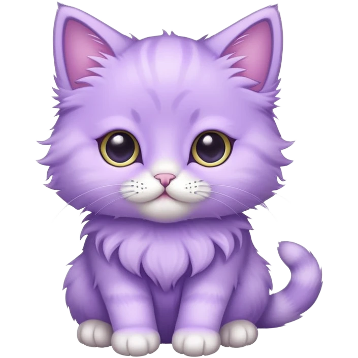 light purple lavender cat kitten emoji