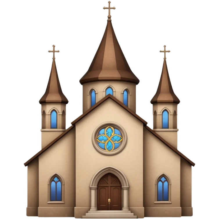 brown chruch with round turret top emoji