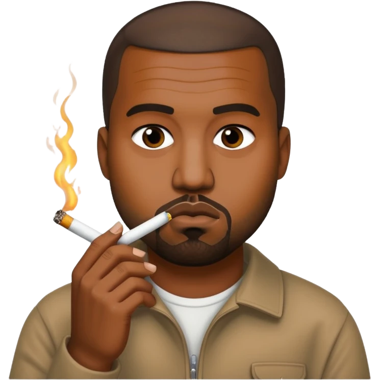 Kanye west with a cigarette  emoji
