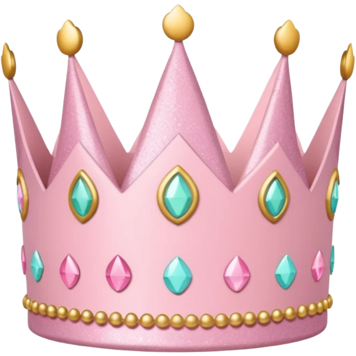 adorable party crown, rounded shapes, soft colors, simple design emoji