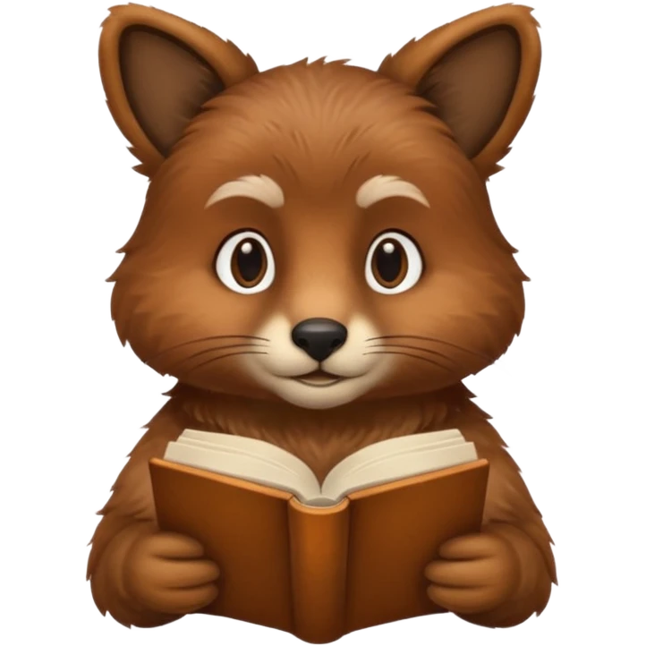 animal reading books emoji