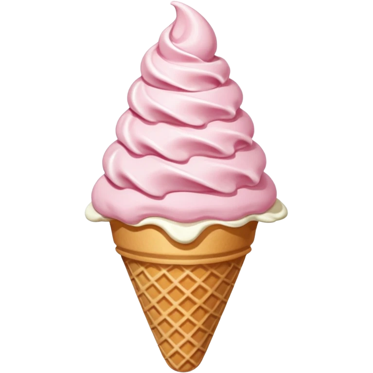 Sorvete rosa e branco emoji