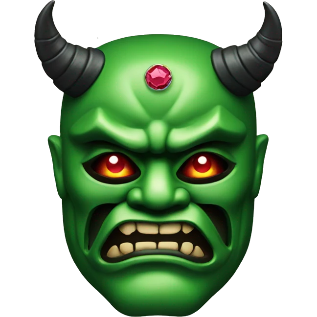 green ruby japanese oni mask emoji