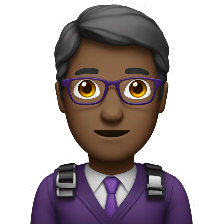 avatar with purpel colors for a man waring glasses  emoji