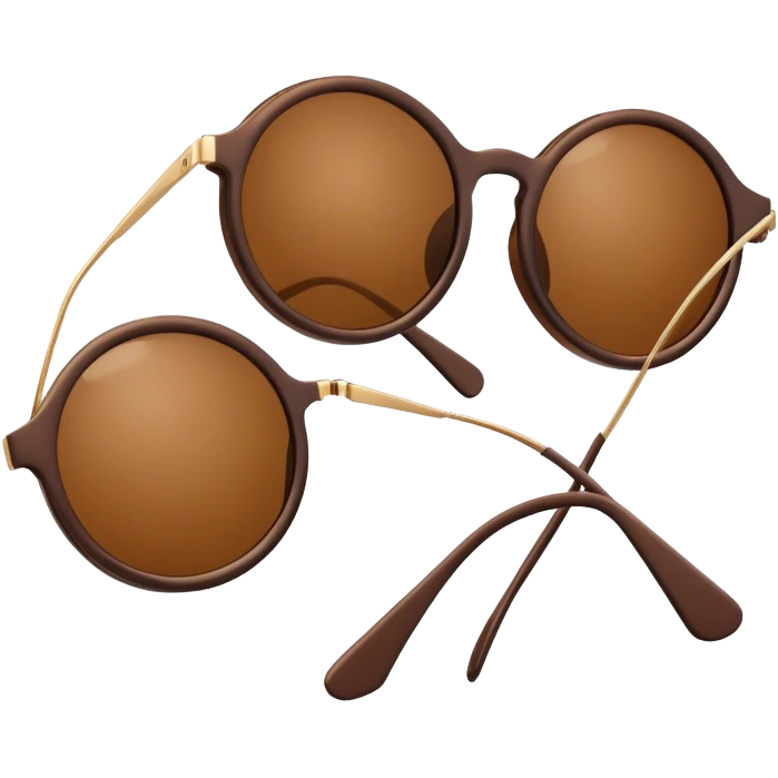 A pair of round-framed sunglasses with brown lenses emoji
