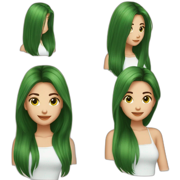 Femme cheveux long lisse roux yeux verts mignonne 😍 emoji