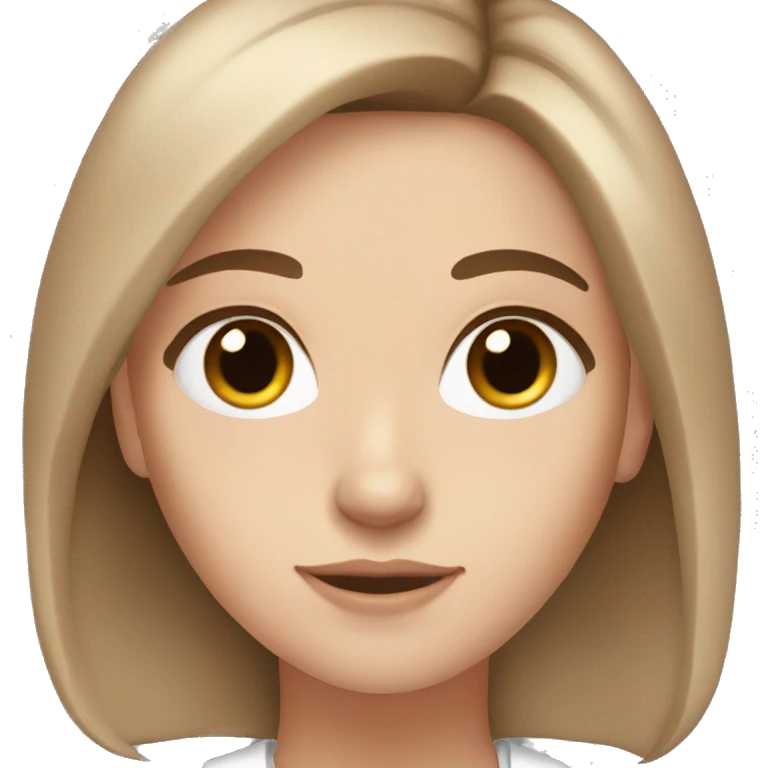 White girl with brown hair and almond brown eyes  emoji