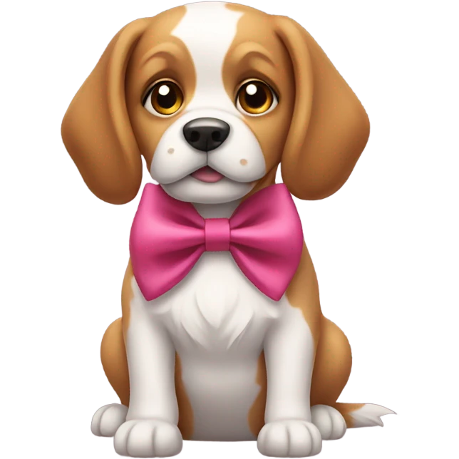 Dog with bow  emoji