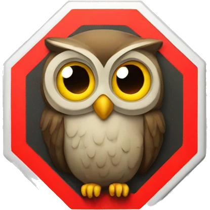 Owl stop sign emoji