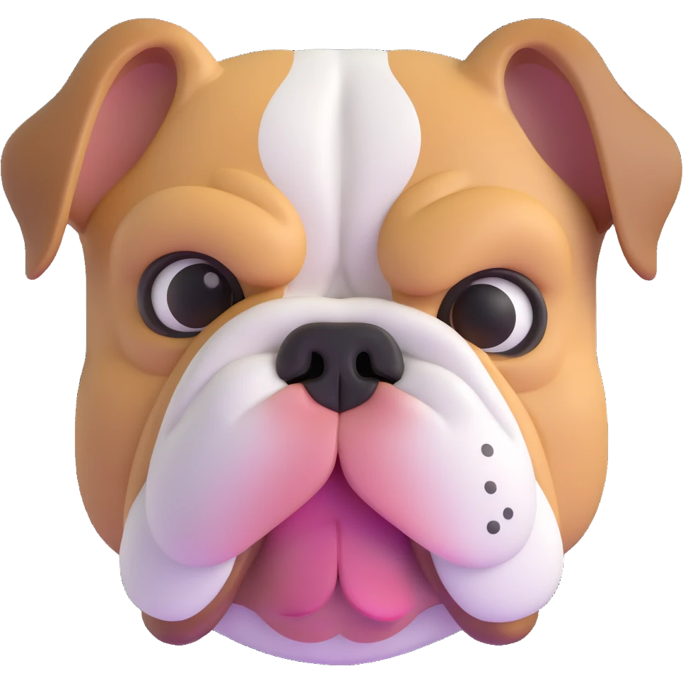 detailed bulldog face emoji