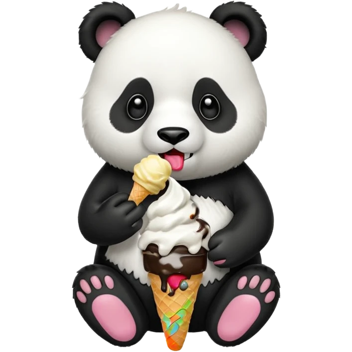 Panda eating ice cream emoji
