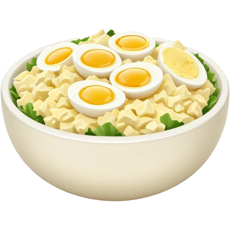 a bowl of egg salad with no egg yolks, only egg whites, simple, clear emoji