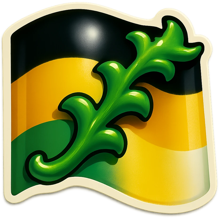 emoji of the Sachsen green crancelin, less cartoonish, with the Sachsen flag as background, no text emoji