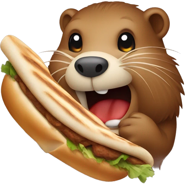 beaver eats kebab emoji