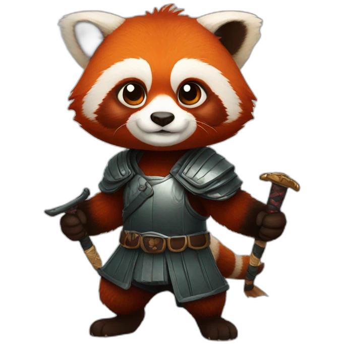 Red Panda with sword emoji