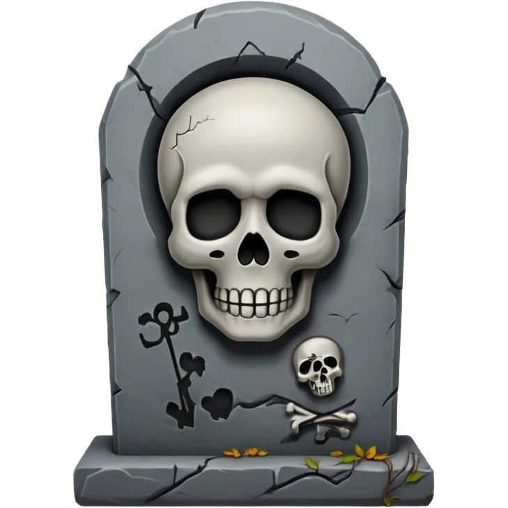 tombstone with a skull emoji emoji