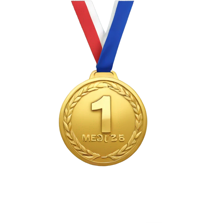 gold medal with number one on it emoji