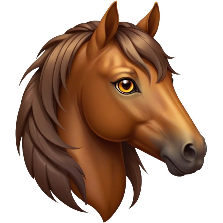 Cinematic Elegant Bay Horse Portrait Emoji, Head held high with a serene, majestic gaze, showcasing a magnificent bay fur with a rich, lustrous sheen, a flowing mane and tail, and radiant amber eyes that exude beauty and grace, Simplified yet majestically refined features, highly detailed, glowing with a soft, ethereal light, high shine, poised and breathtaking, stylized with an air of pure elegance, capturing the essence of a stunning and graceful steed, so beautiful it feels like it could gallop out of the screen with effortless charm! emoji