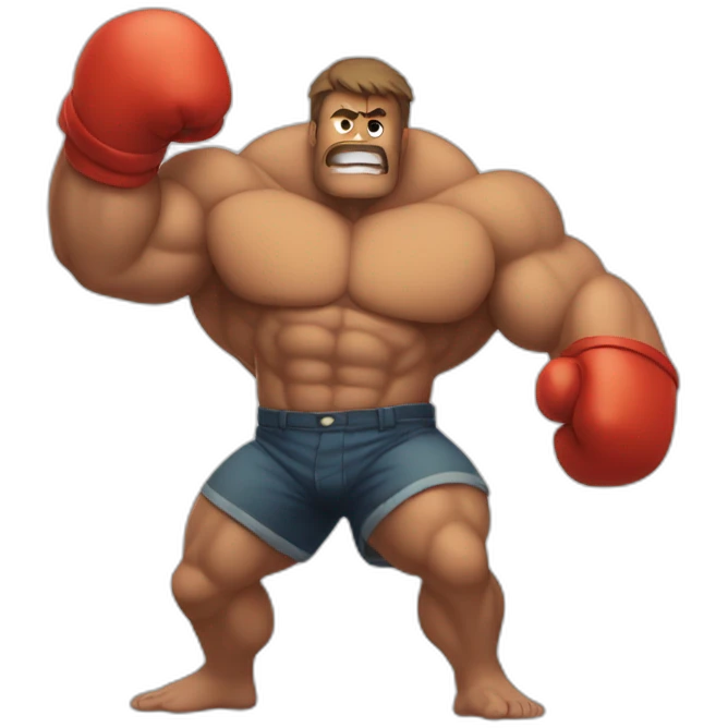 Big Buff guy beating up Children emoji