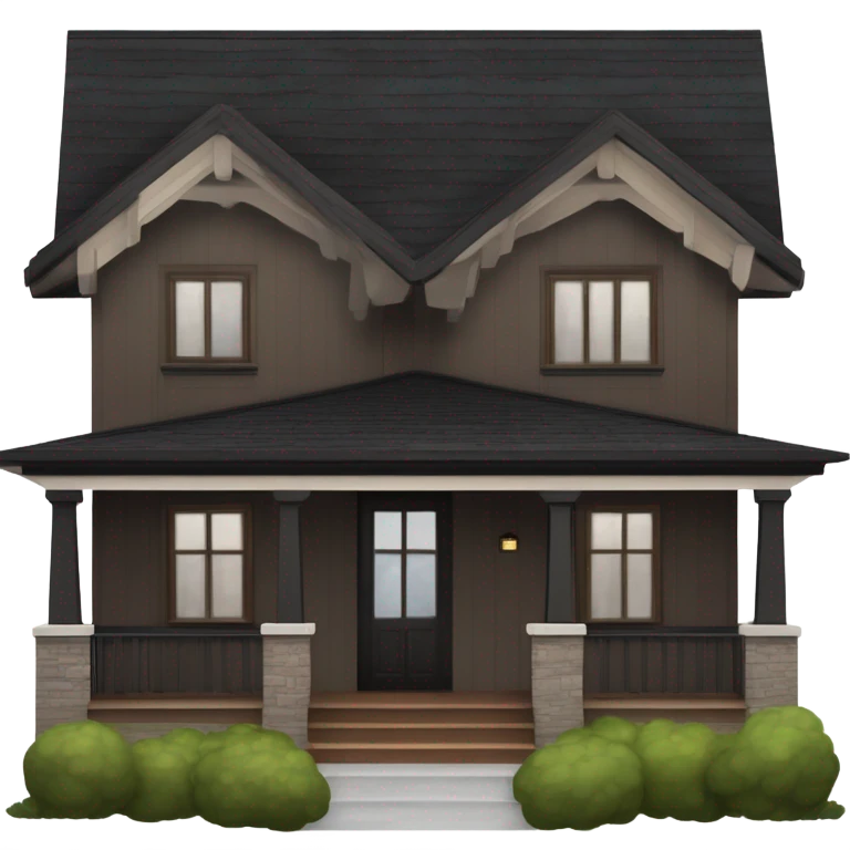 Black craftsman style home emoji