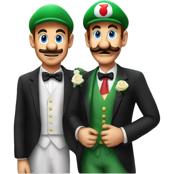 Mario and Luigi at a wedding emoji