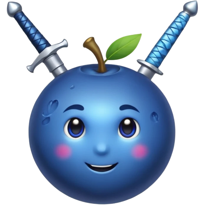 Blueberry fruit with sword emoji