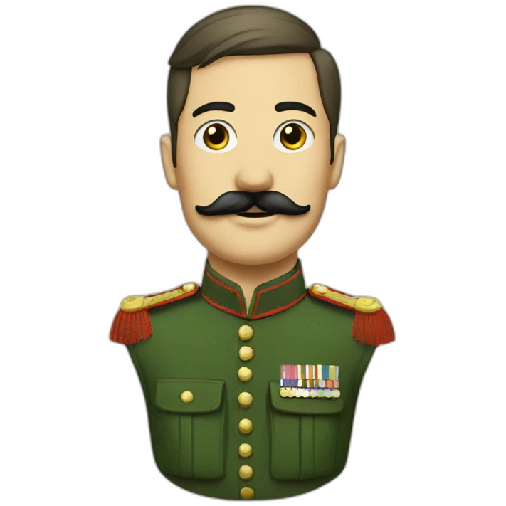 Soldat uniforme vert moustache emoji