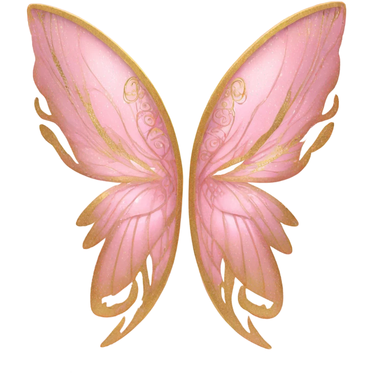 Pink and gold fairy wings  emoji