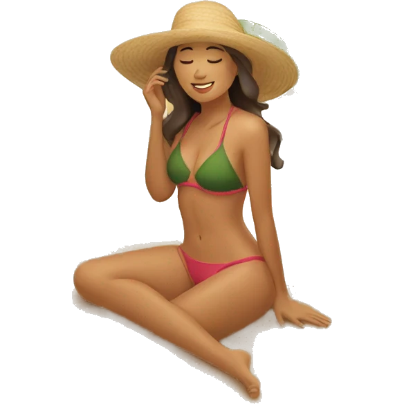 mujer en la playa emoji