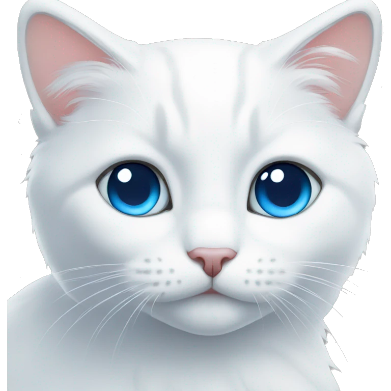 white cat with blue eyes emoji