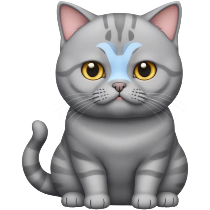 Gato British shorthair haciendo un gesto chulo emoji