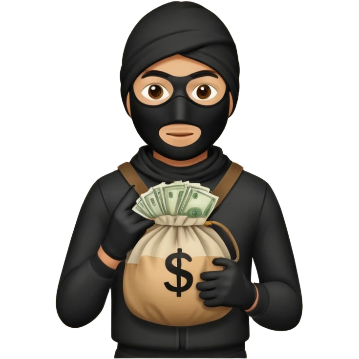 a robber with a money bag emoji