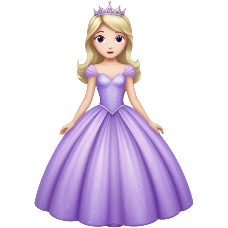 Lilac sparkly ballgown princess dress emoji