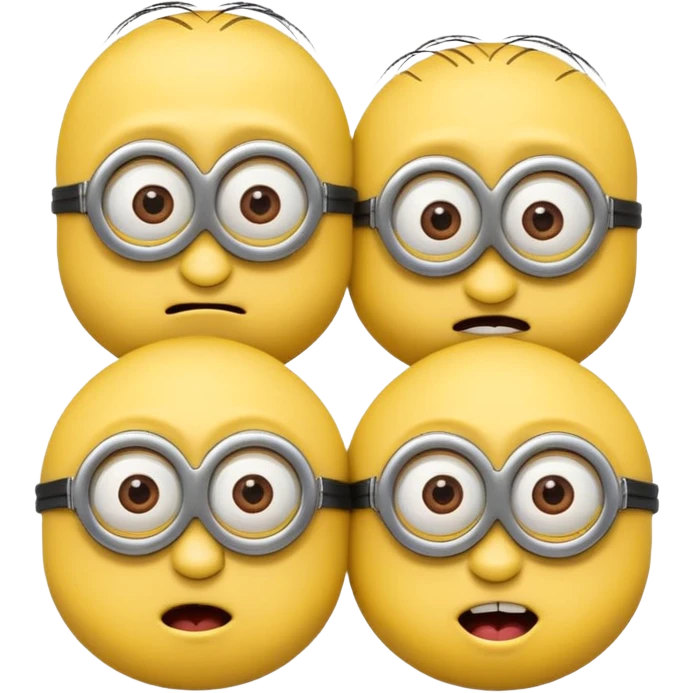 Four minions making funny faces emoji