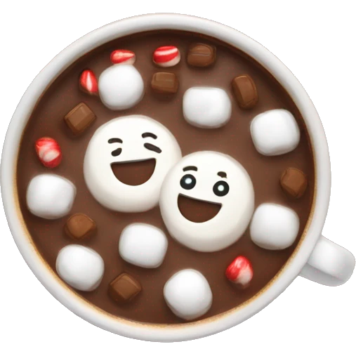 Hot chocolate with marshmallows Christmas themed  emoji