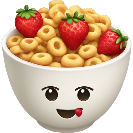 Cereal with strawberries in it emoji