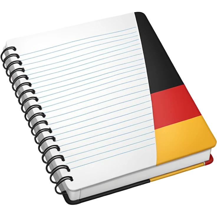 open notebook with German flag on the page emoji