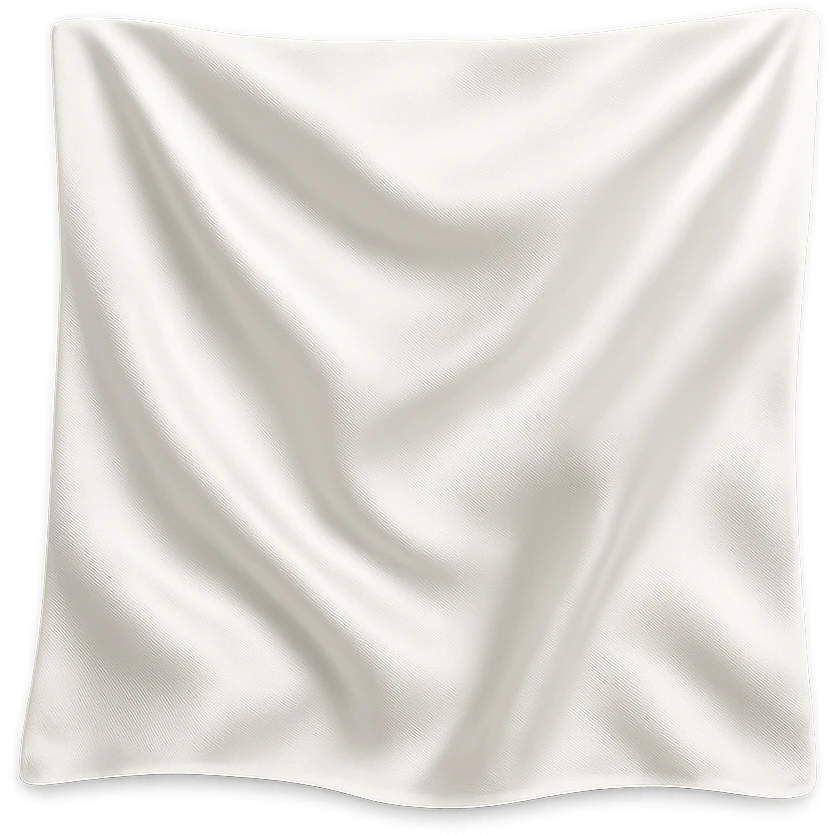 a white silk square, elegant, soft texture, realistic folds, on a transparent background emoji