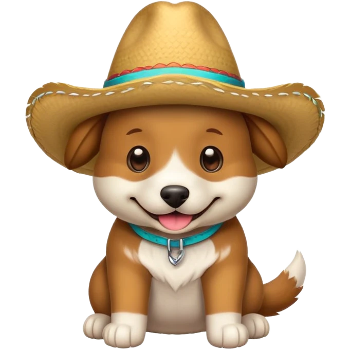 Perro con un sombrero feliz emoji