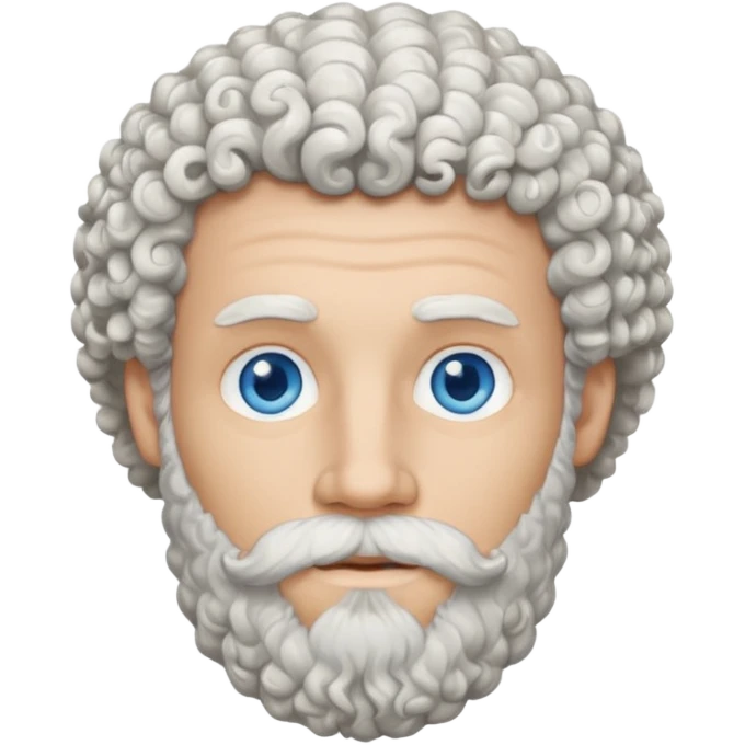 white bearded and curly haired emoji