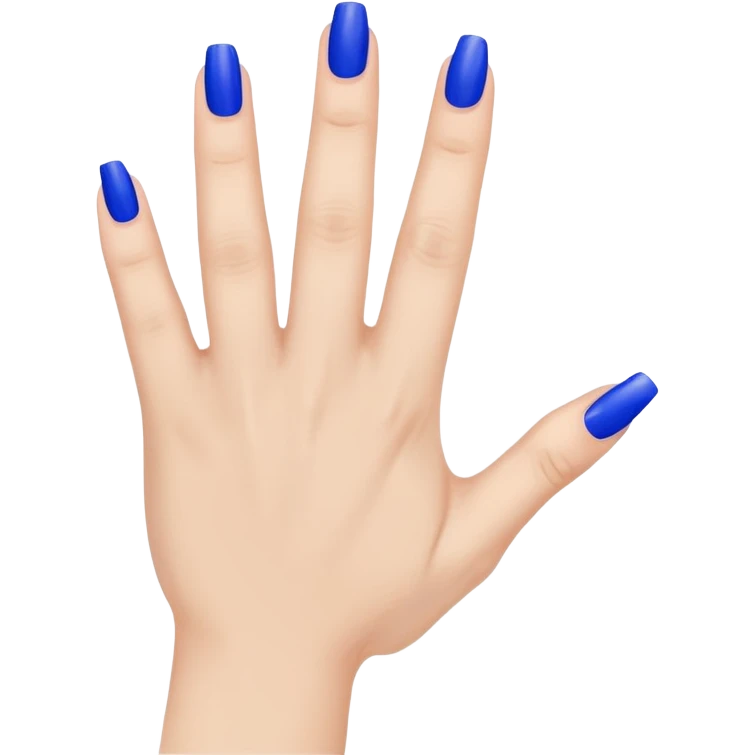 a woman's hand with blue nails is a like gesture emoji