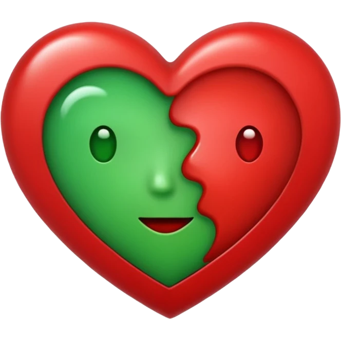 heart emoji that's half red, half green emoji