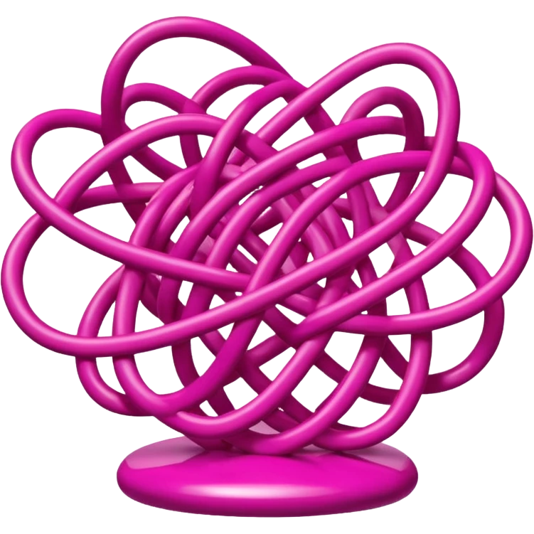 Jeff Koons style spam pink spaghetti abstract art sculpture  emoji