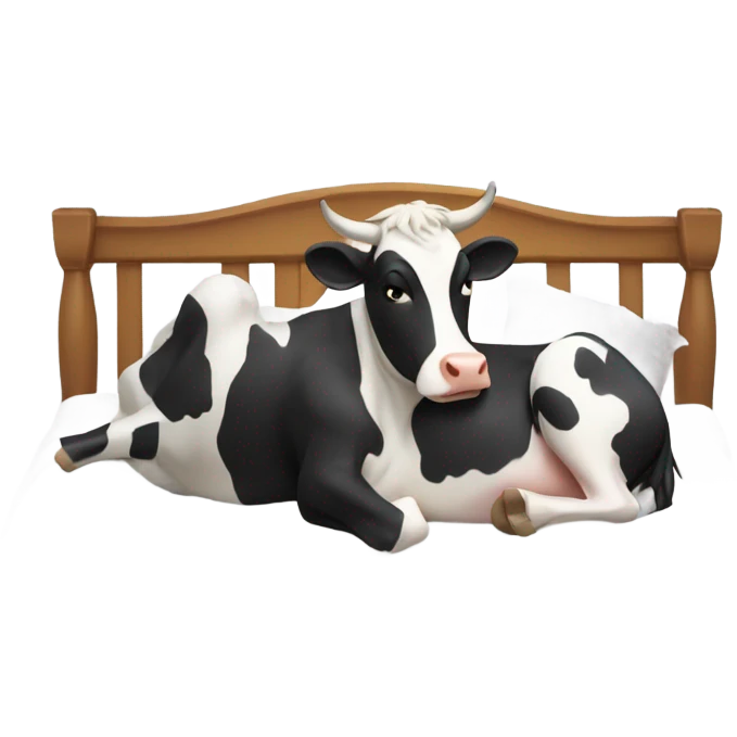 Cow in bed emoji