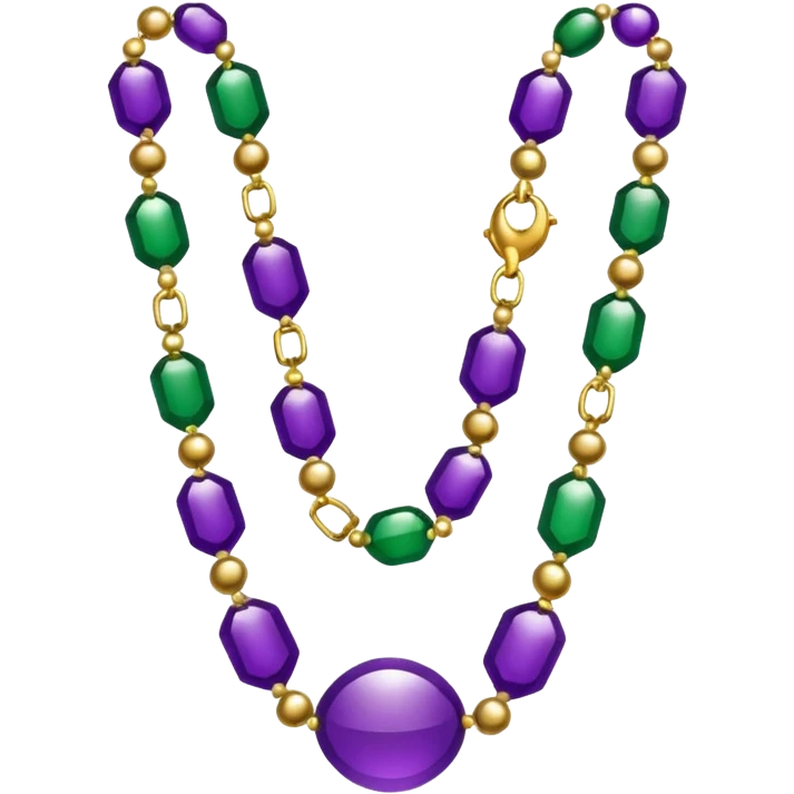 Mardi Gras purple, green and gold beads emoji