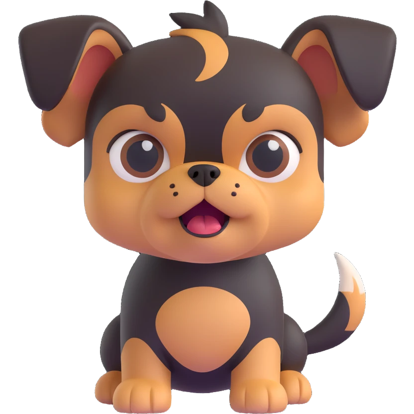 angry small black and brown dog emoji